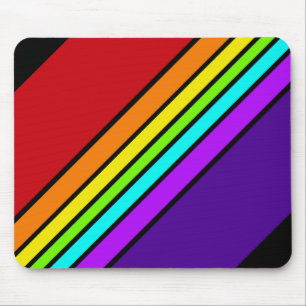 Mousemat Rainbow Stripes Diagonal Optical Fun