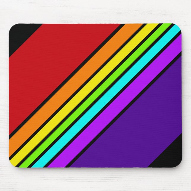 Mousemat Rainbow Stripes Diagonal Optical Fun (Front)
