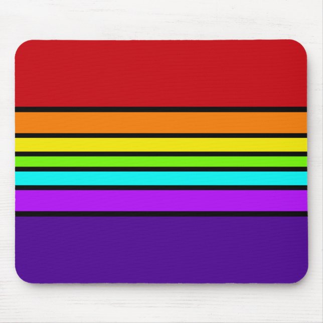 Mousemat Rainbow Stripes Horizontal Optical Fun (Front)