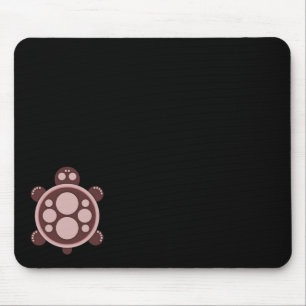 Mousemat, round turtle, brown pinkish tan, black mouse pad