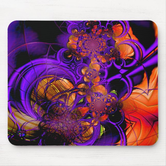 Mousepad Abstract Metal Purple Orange Crochet 2 (Front)