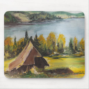 Mousepad Ann Hayes Painting Chalet On The Lake