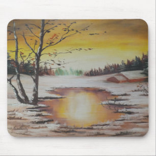 Mousepad Ann Hayes Painting Winter Scene