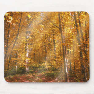 Mousepad Autumn forest Gold Rays