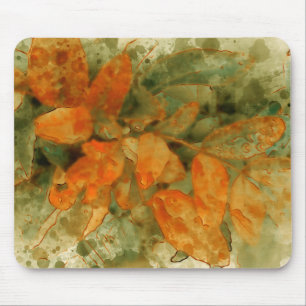 Mousepad Autumn Yellow Branch Watercolor