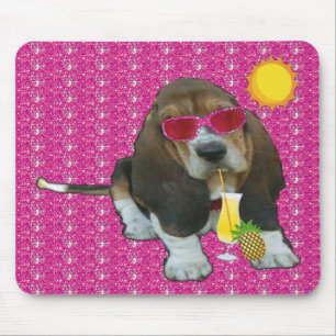 Mousepad Baby Basset Hound Summer Time