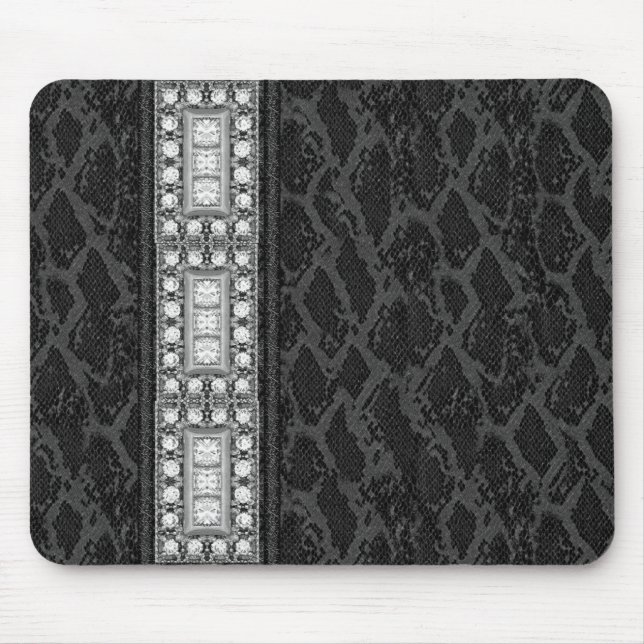Mousepad Black Leather Diamonds (047-051) (Front)