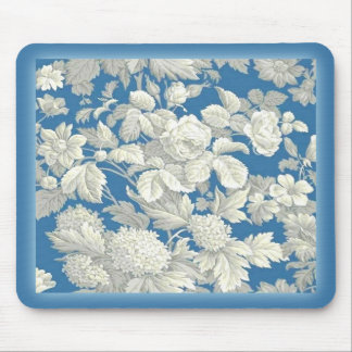 Mousepad Blue Antique Floral