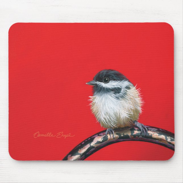 Mousepad "Chickadee" by Camille Engel (Front)