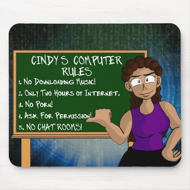 Mousepad: Cindy's Computer Rules Mouse Pad (Front)