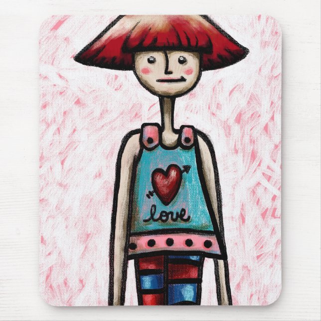 Mousepad, Cute Red Headed Girl Mouse Pad (Front)