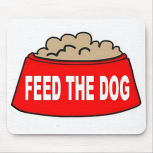 Mousepad Dog Food Bowl Red Feed The Dog