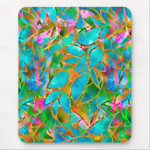 Mousepad Floral Abstract Stained Glass