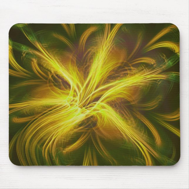Mousepad Fractal Flower Yellow Palette (Front)