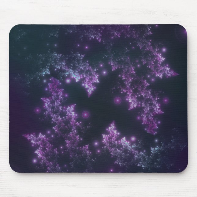 Mousepad Fractal Leaves Violet Glow (Front)