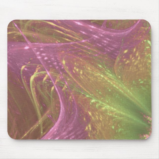 Mousepad Green Magenta Asymmetric Fractal (Front)
