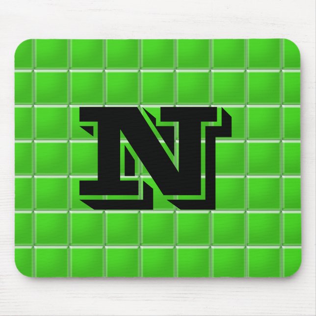 Mousepad - Green Tiles with Letter (Front)