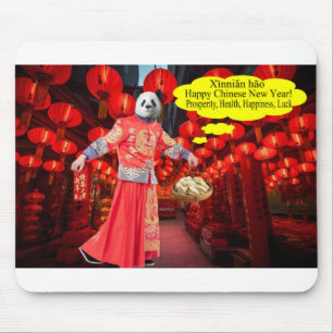 mousepad. Happy Chinese New Year. panda/man Mouse Pad