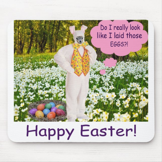 mousepad.  Happy Easter.  klipspringer/bunny Mouse Pad (Front)