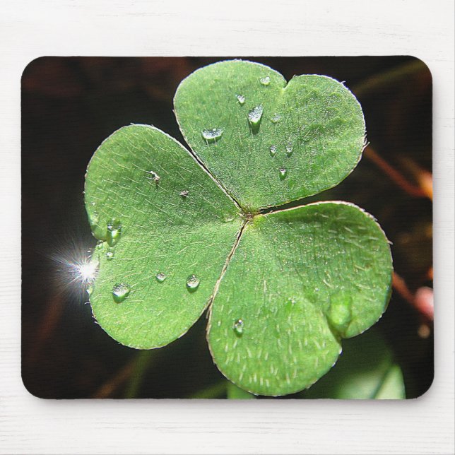 Mousepad leuchtendes Kleeblatt (Front)