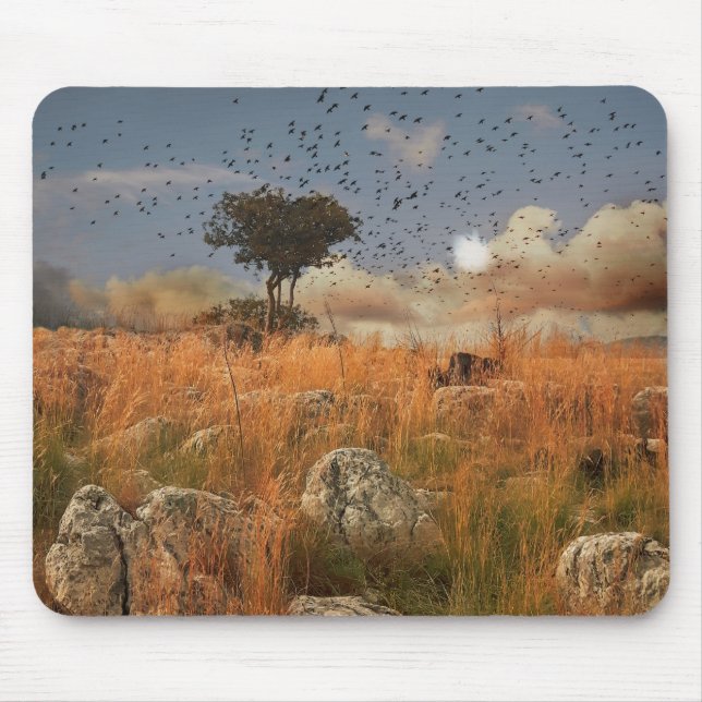 Mousepad Lonely Tree And Birds (Front)