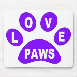 Mousepad Love Paws on Paws Purple