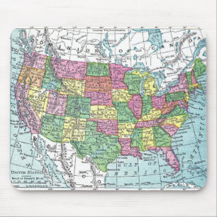 Mousepad:  Map of United States, 1921 Mouse Pad