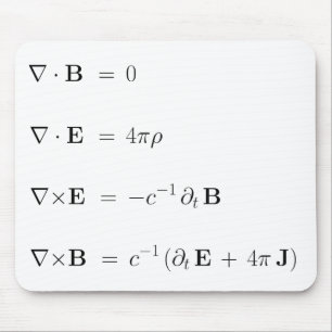 Mousepad, Maxwell's equations, white Mouse Pad