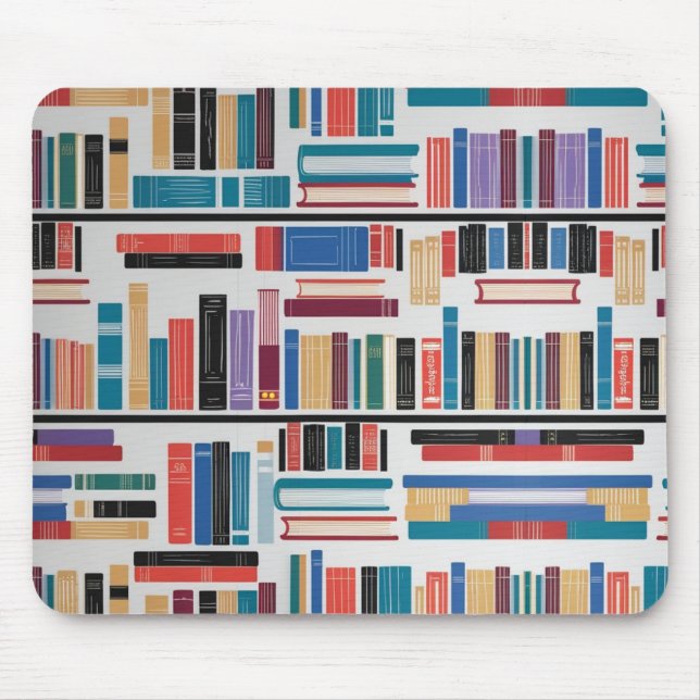 Mousepad - Modern Minimalist Book Pattern Desk Mat (Front)