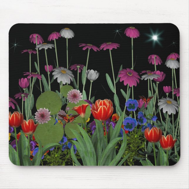 Mousepad Night Flower Garden (Front)