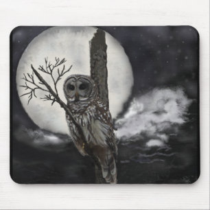 Mousepad of Bard Owl in Night Sky