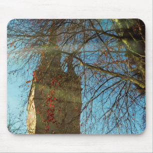 Mousepad Old Tower And Leafless Branches