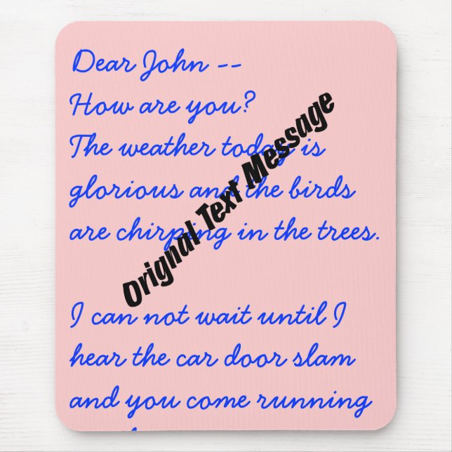 Mousepad - Original Text Message (Front)