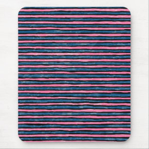 Mousepad, Painted Stripes, Blue and Pink Mouse Pad