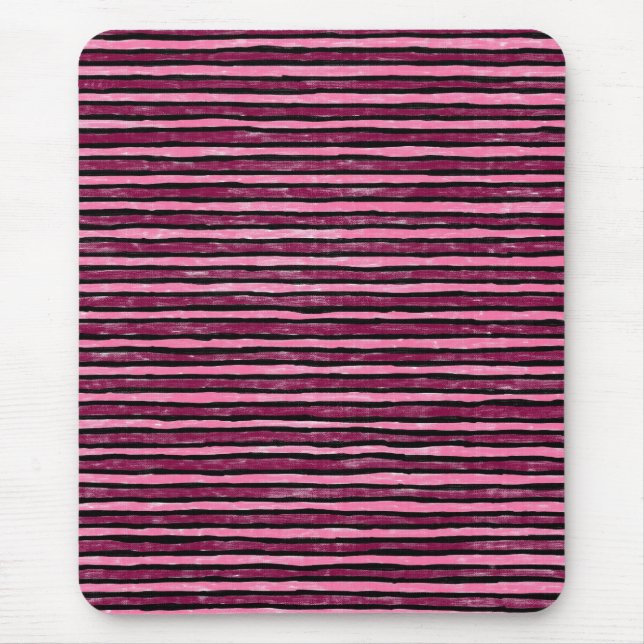 Mousepad, Painted Stripes, PInk and Magenta Mouse Pad (Front)