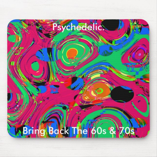 Mousepad Psychedelic Bring Back The 60s 70s (Front)