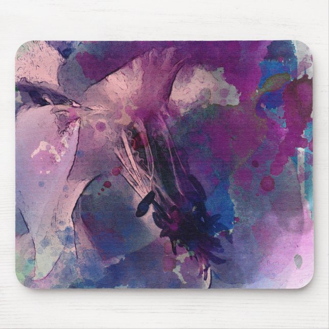 Mousepad Purple Flower Edited Watercolor (Front)