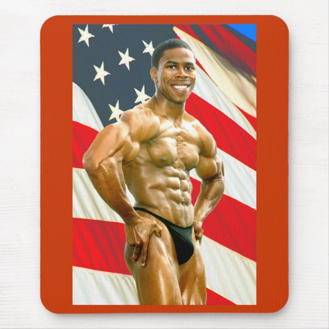 Mousepad, QFLAG, red border Mouse Pad (Front)