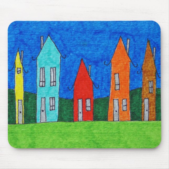 Mousepad- Rainbow Houses 8 Mouse Pad (Front)