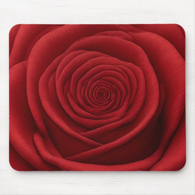 Mousepad - Red Rose Flower (Front)