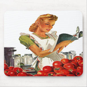 Mousepad ~ Retro Mid-Century Home Canning Tomatoes