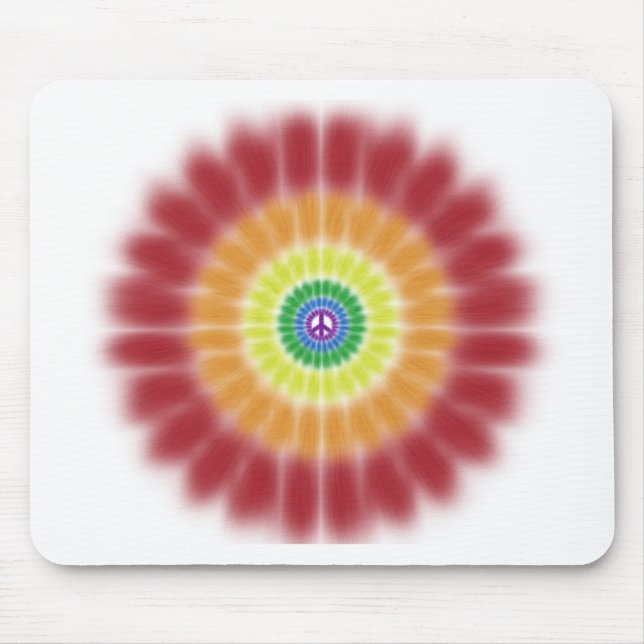 Mousepad, Tie Dye Peace Rainbow Explosion Mouse Pad (Front)
