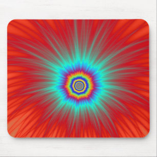 Mousepad    Turquoise Explosion on Red