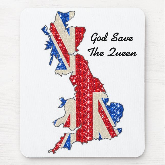 Mousepad UK Flag God Save The Queen (Front)