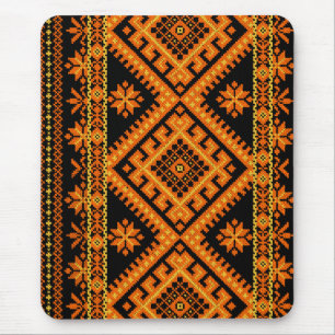 Mousepad Ukrainian Cross Stitch Orange
