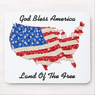 Mousepad USA Flag God Bless America