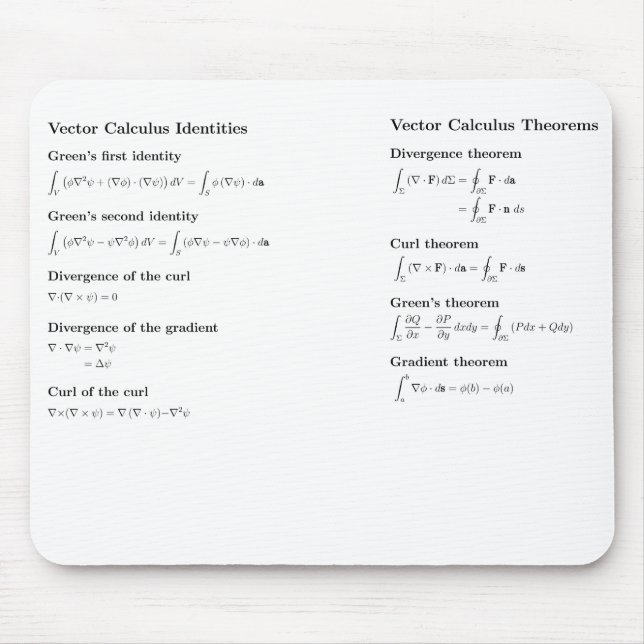 Mousepad: vector calculus mouse pad (Front)