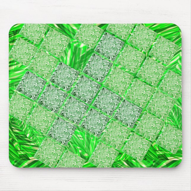 MousePad verde chamativo com quadrados e 'falha' (Front)