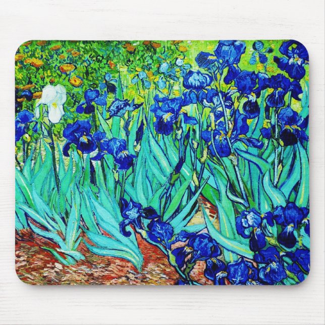 Mousepad Vintage Art Irises (Front)