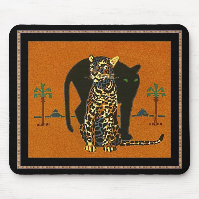 Mousepad Vintage Art Leopard (Front)